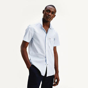 Tommy Hilfiger pánská bílá košile s modrým vzorem - L (0GZ)